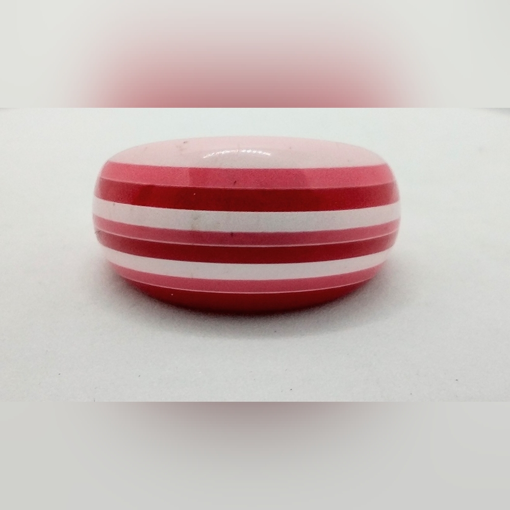 Fashion Pink White Clay Resin Ring